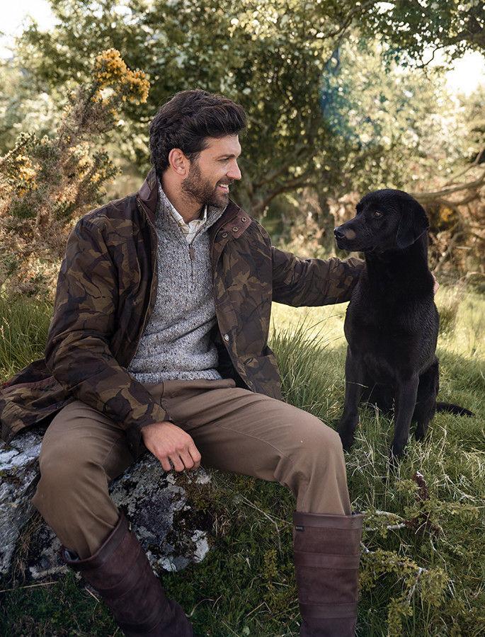 Carrickfergus Men's Limited Edition Wax Jacket - Brown Camo