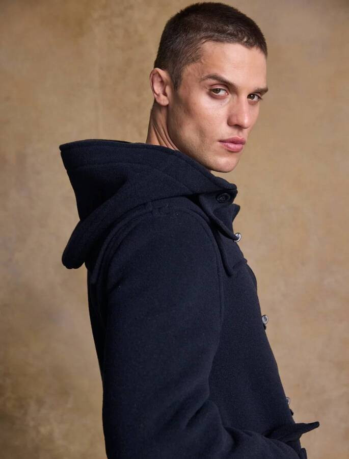 Alex Wool Duffel Coat - Navy