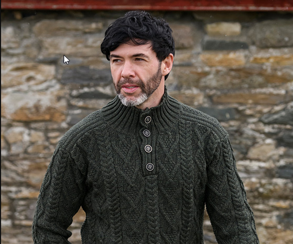 Buttoned Merino Wool Sweater [Free Express Shipping Offer]