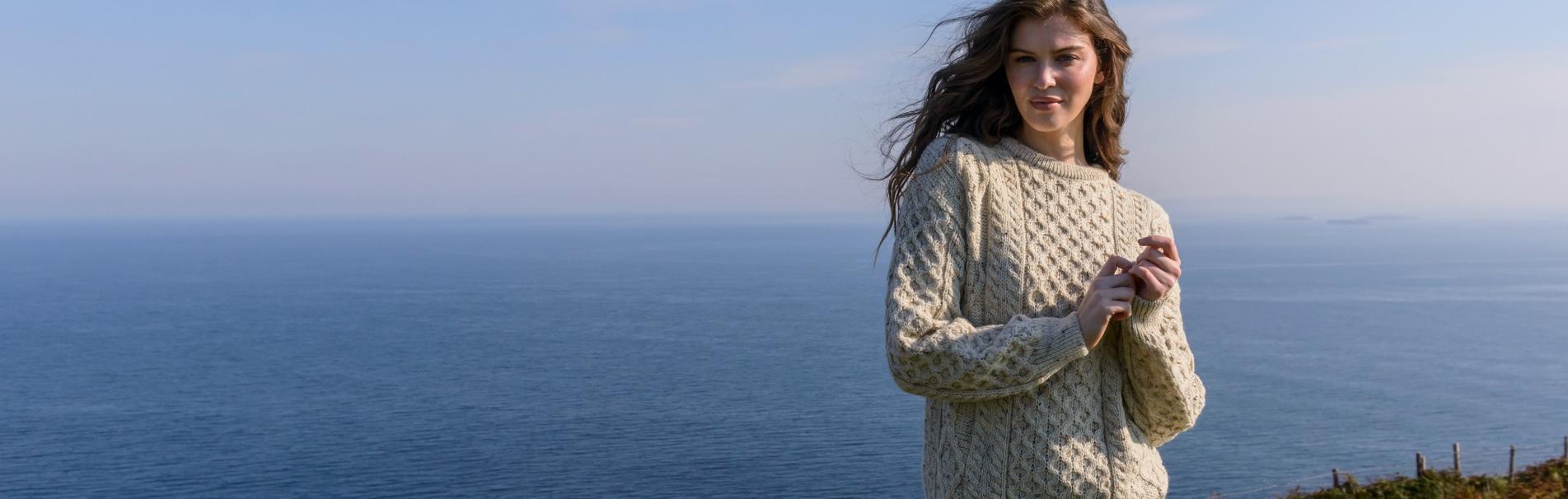 wind and sea JACQUARD SWEATER / WHITE L Jacquard-Knit Sweater