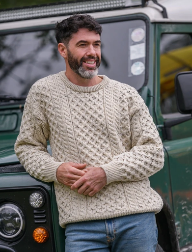 Men's White Knit Cardigans | Aran Sweater Market