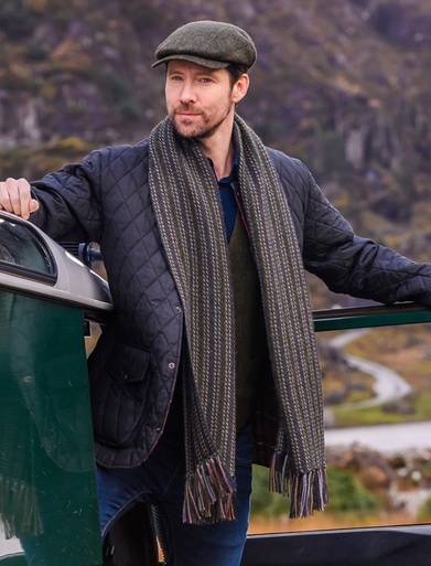 Mucros 8 Panel Driving Cap - Dark Green | Aran Sweater Market