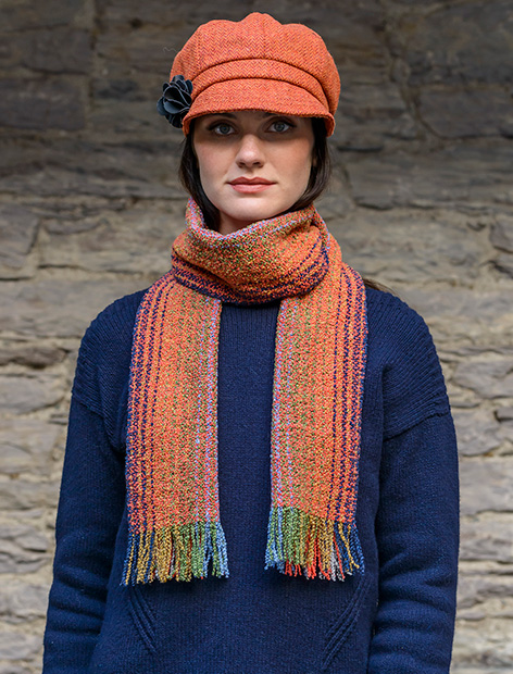 orange ladys hat & scarf