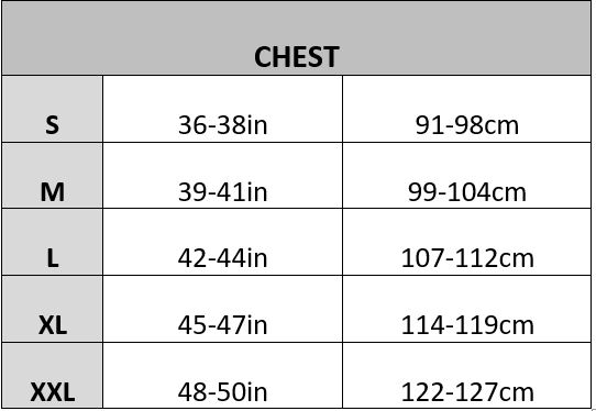 Waxed jacket Size Guide