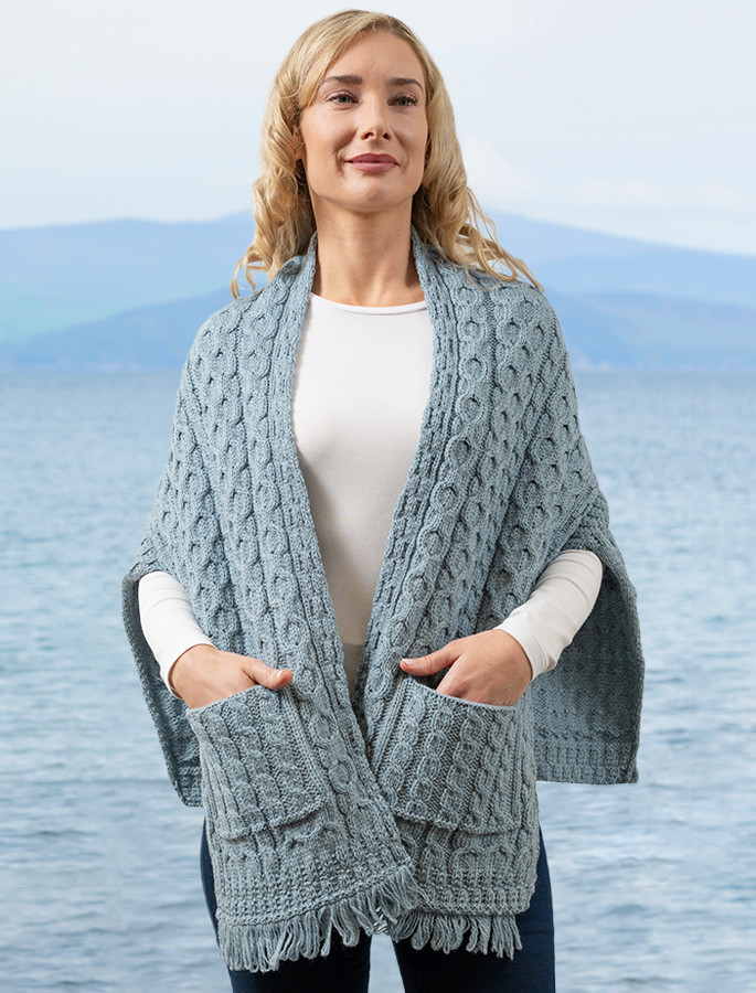 aran wool shawl