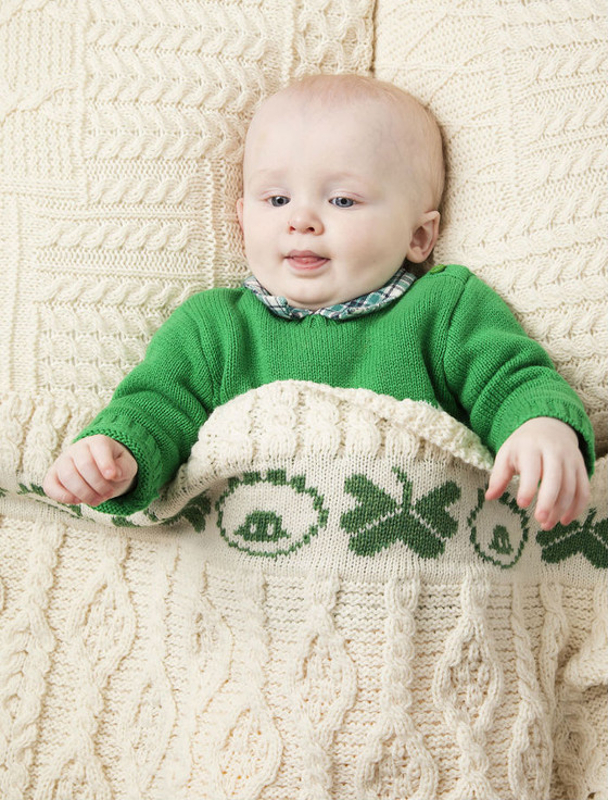 Merino Sheep & Shamrock Baby Throw