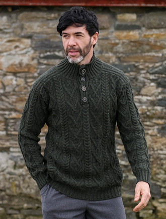Buttoned Merino Wool Sweater [Free Express Shipping Offer]