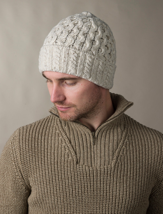 Super Soft Aran Hat & Scarf Set-Grey - Quills Woollen Market