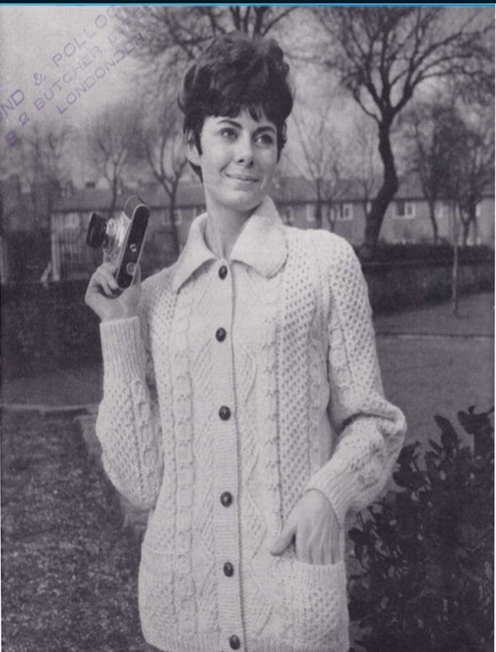 Ladies Vintage Regency Collar Cardigan - Aran Sweater Market Ladies Vintage Regency Collar Cardigan - Aran Sweater Market
