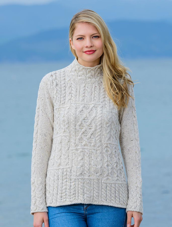 Wool Cashmere Patchwork Aran Sweater | Aran Sweater Market