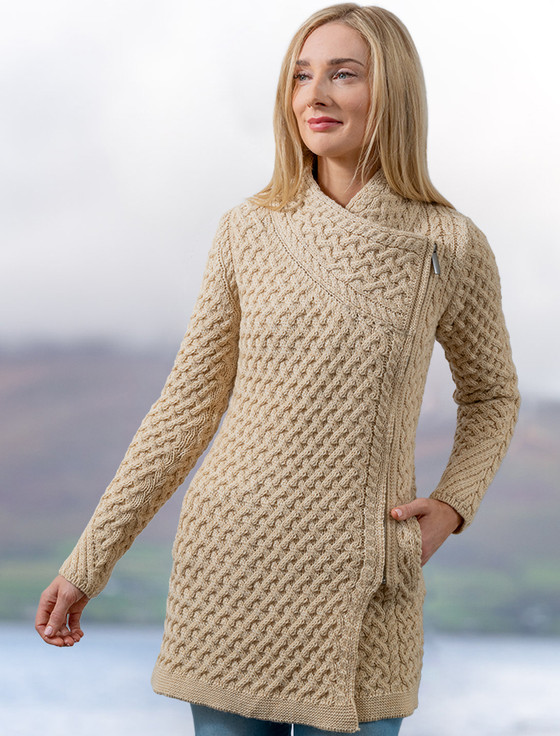 Trellis Side Zip Coatigan | Aran Sweater Market