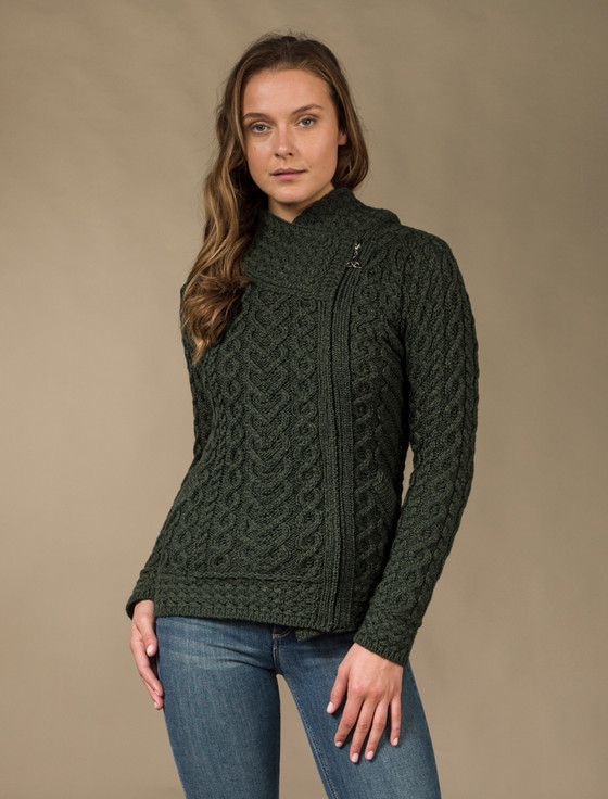 Hooded Merino Aran Jacket | Cormorant | Aran Sweater Market