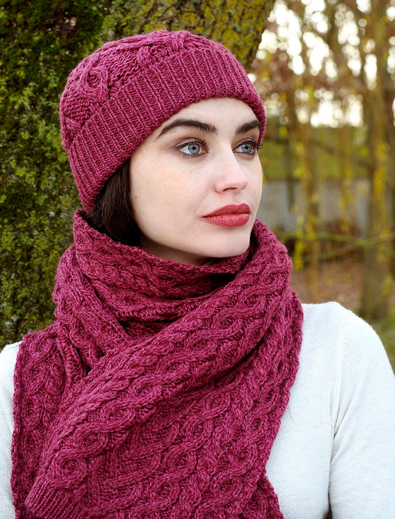 TRADITIONAL MERINO WOOL HONEYCOMB SCARF