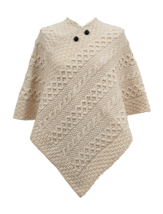 O'Connell Clan Aran Poncho | Aran Sweater Market O'Connell Clan Aran Poncho | Aran Sweater Market