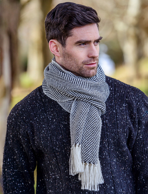Men's Shawl Collar Aran Sweater
