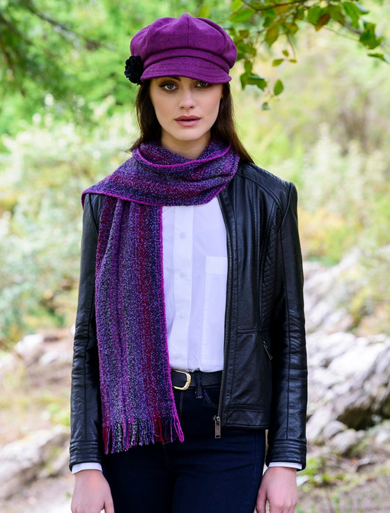 Wool Cashmere Skellig Scarf - Purple Mix