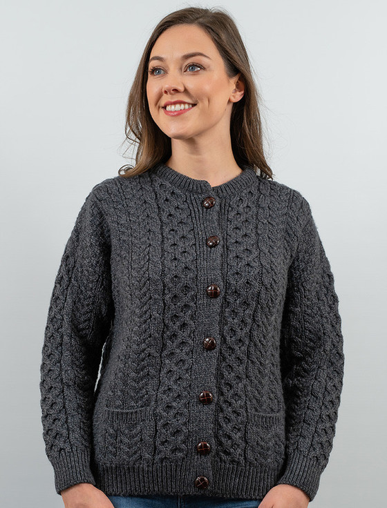 Merino Wool Aran Cardigan [Free Express Shipping Offer]