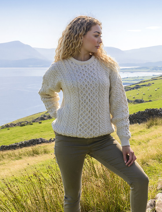 Merino Aran Sweater, Sweaters for Women, Irish Sweater