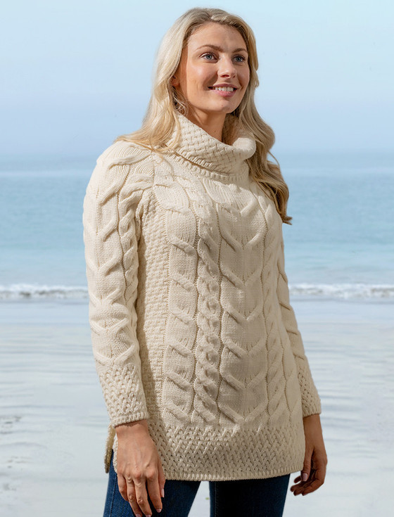 Revere Button, Collar, Aran Cardigan, Irish Cardigan