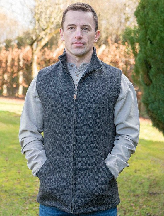 James Wool Tweed Bodywarmer - Navy James Wool Tweed Bodywarmer - Navy