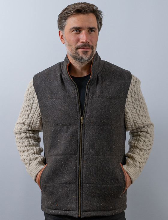 Fawn Shackleton Jacket With Rocky Road Cable Knit Sleeve