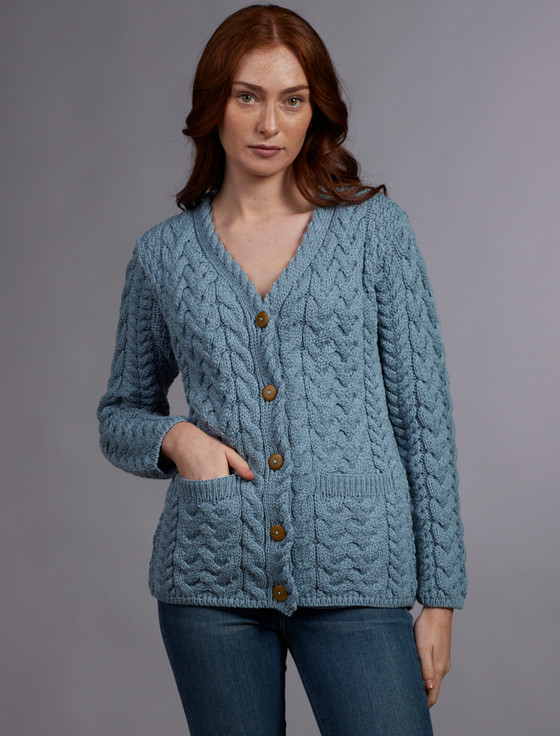 Aran cable sales knit cardigan