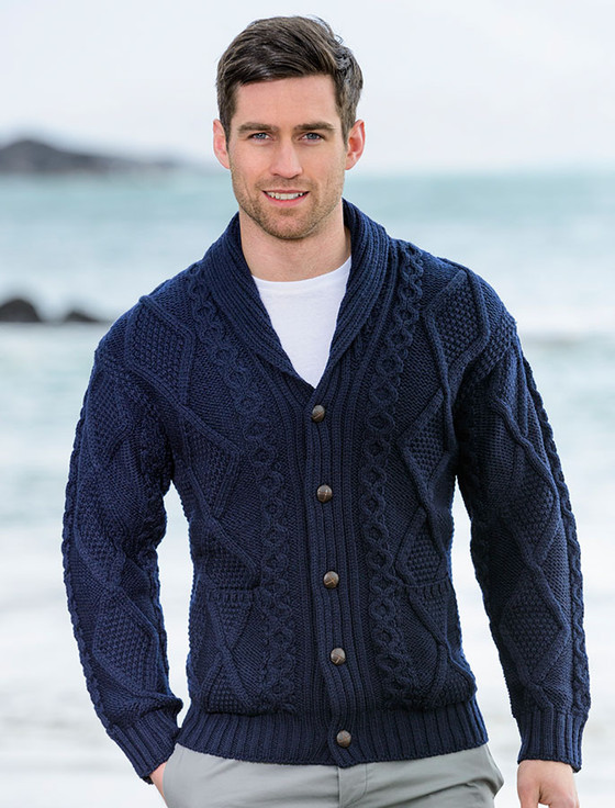 Mens Shawl Neck Cardigan | Mens Wool 