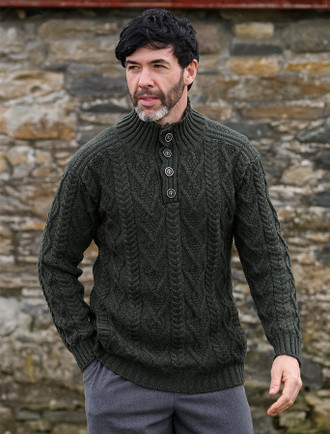 Buttoned Merino Wool Sweater [Free Express Shipping Offer]