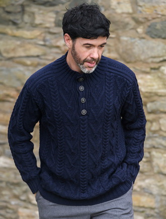 Buttoned Merino Wool Sweater [Free Express Shipping Offer]