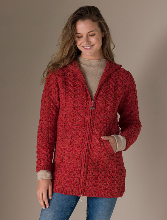 Womens - Shop By Color - Reds - Cardigans, Jackets & Coats - Aran Sweater  Market