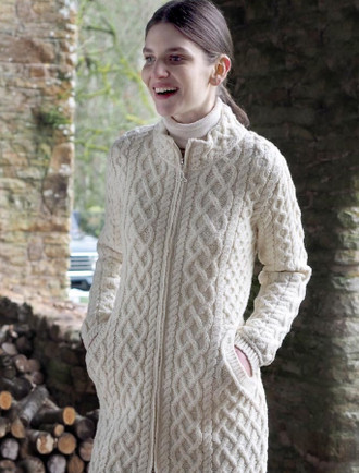 Plated Coat with Celtic Zip | Aran Sweater Market