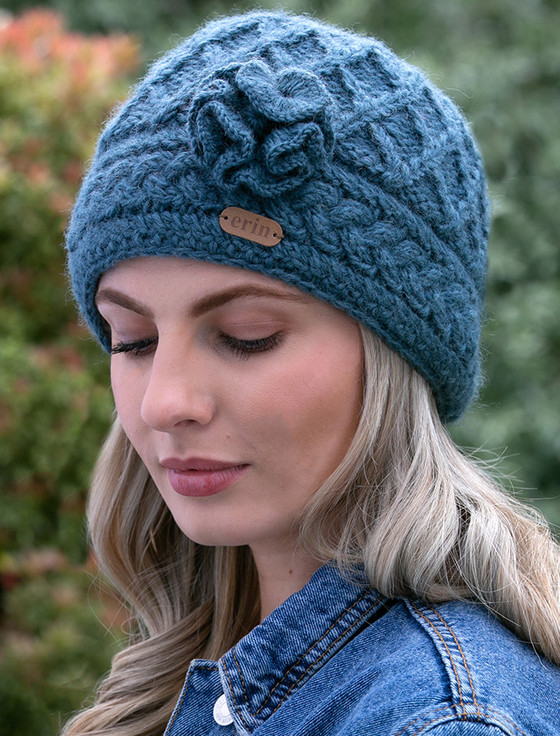 Super Soft Aran Hat & Scarf Set-Teal - Quills Woollen Market