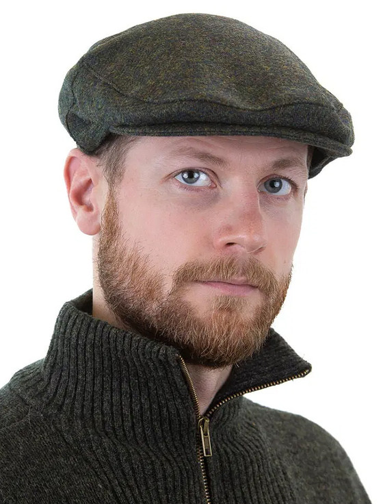 Irish Tweed Flat Cap - Dark Green | Aran Sweater Market