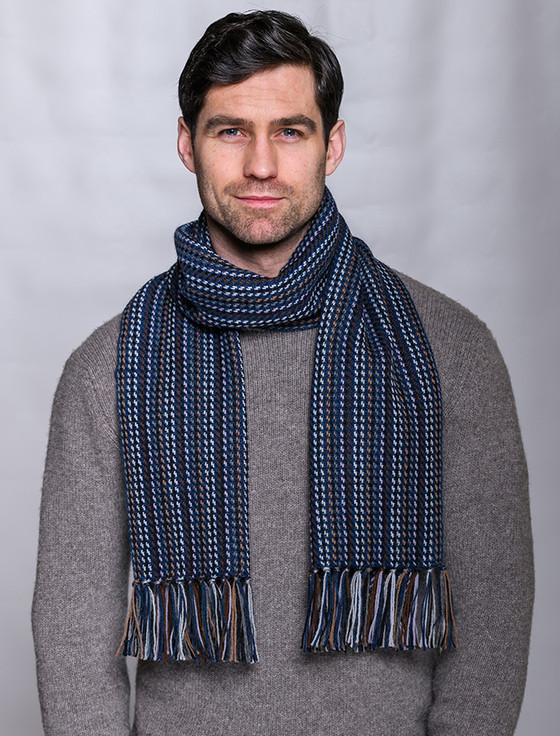 Alpaca Scarf - Grey Herringbone | Mucros Weavers