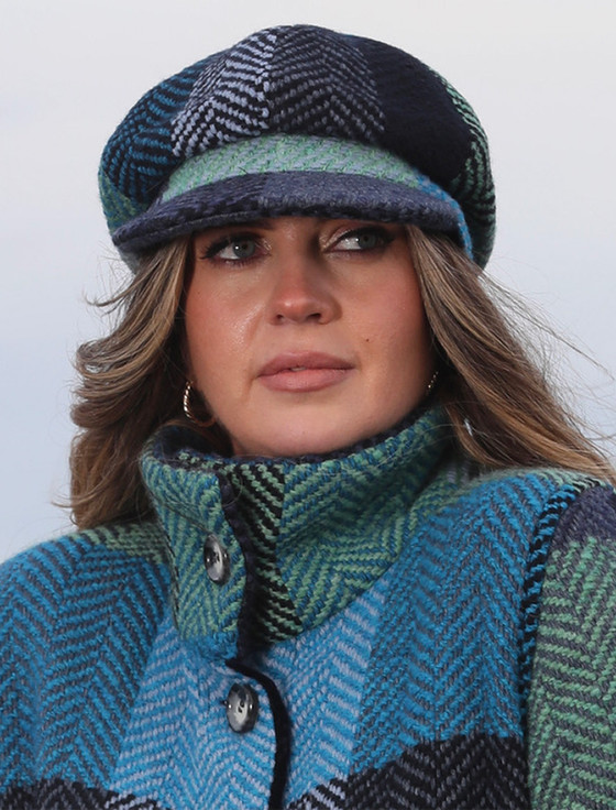 Ladies Wool Peaky Blinders Hat Donegal Blue Aran Sweater Market