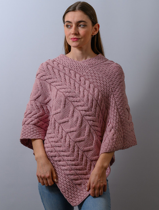 Cable Knit Poncho Sweater