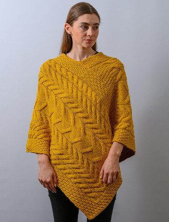 Super Soft Cable Stitch Poncho | Aran Sweater Market