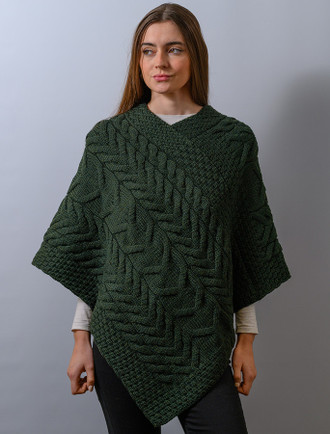 Super Soft Lattice Stitch Poncho | Aran Sweater Market
