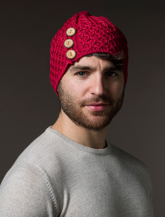 Men's Merino Honeycomb Pom Pom Hat | Aran Sweater Market
