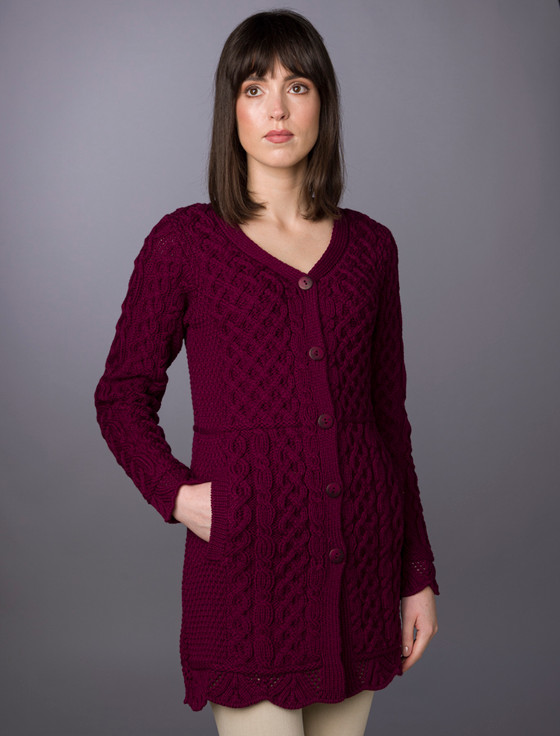 Aran A-Line Lace Cardigan | Aran Sweater Market