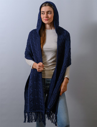 Hooded Scarf Shawl, shawl with hood | Aran Sweater Market