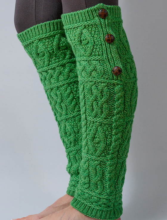 Women Mohair Leg Warmers Crochet Knit Ribbed Knee High Winter Warm