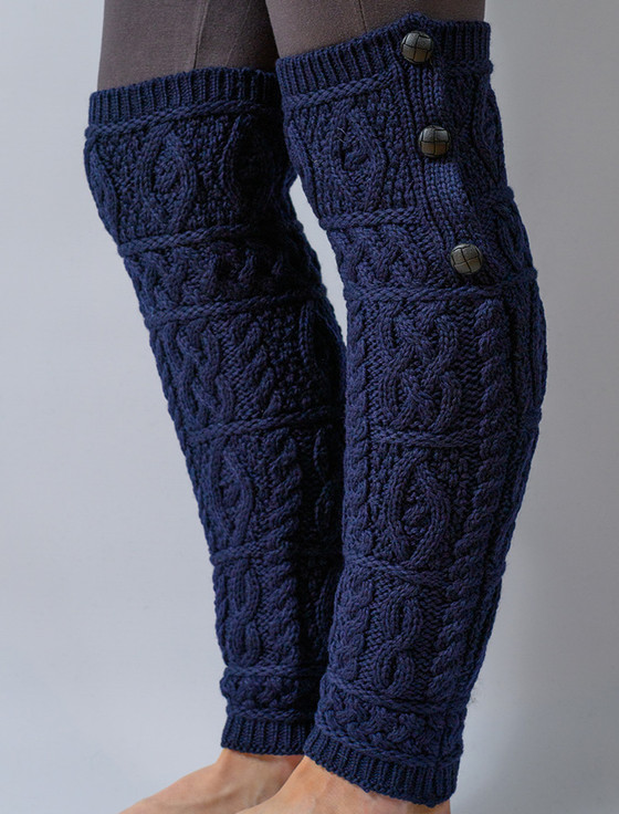 Designer Hand Knitted Wool Pants Soft Legwarmers Sweater Trousers Dark Grey  Joggers Leggings by EXTRAVAGANTZA 