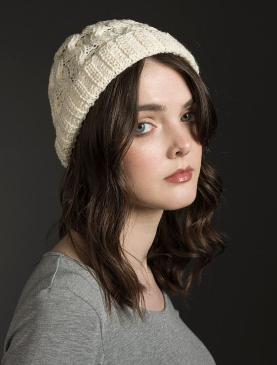 帽子 apollonstore mohair knit Merino Wool Cable Knit Hat