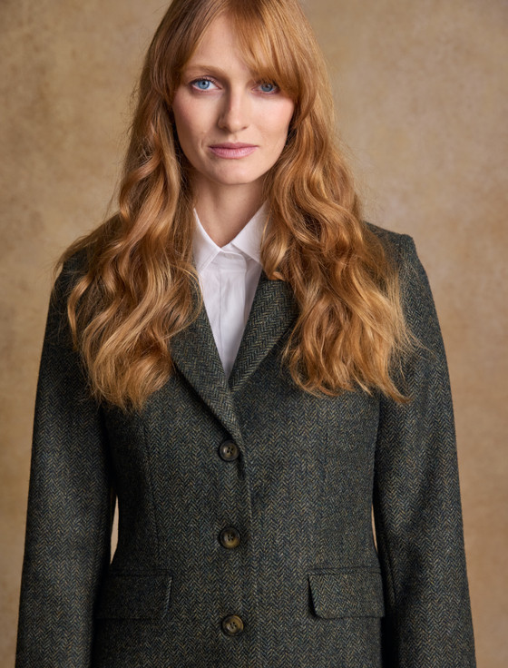 Tweed Hacking Jacket - Green Fields | Aran Sweater Market