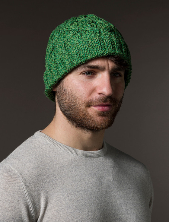 Mens - Shop By Color‎ - Green‎s - Green Caps & Hats - Aran Sweater 