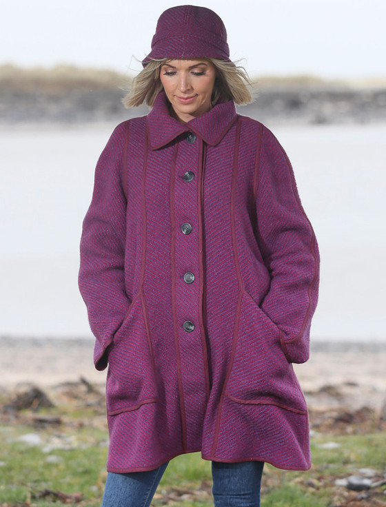 Maureen Tweed Coat - Twill Indigo | Aran Sweater Market