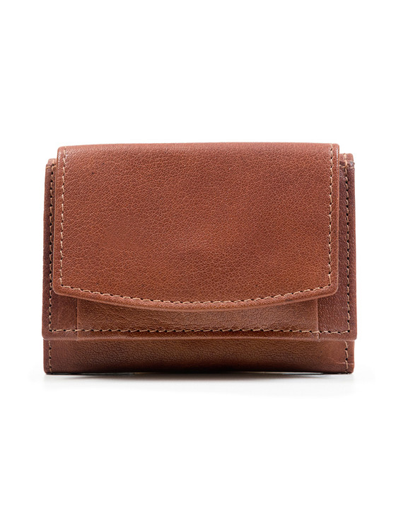 Irish Leather Trifold Purse With Coin Pouch Tan Aran Sweater