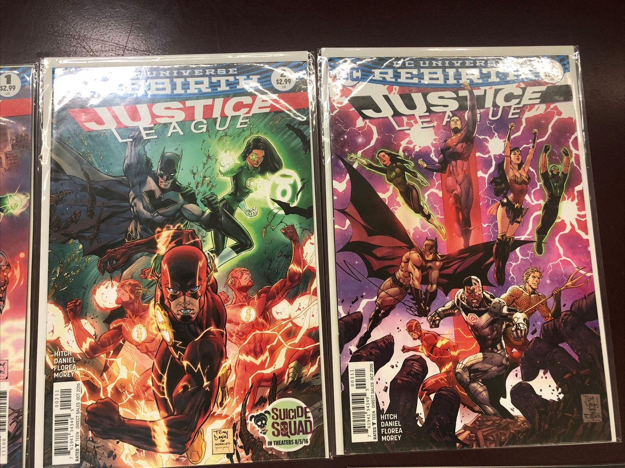 DC UNIVERSE REBIRTH JUSTICE LEAGUE 1-10 (-9) + VARIANT #1 2016 COMIC - PREOWNED