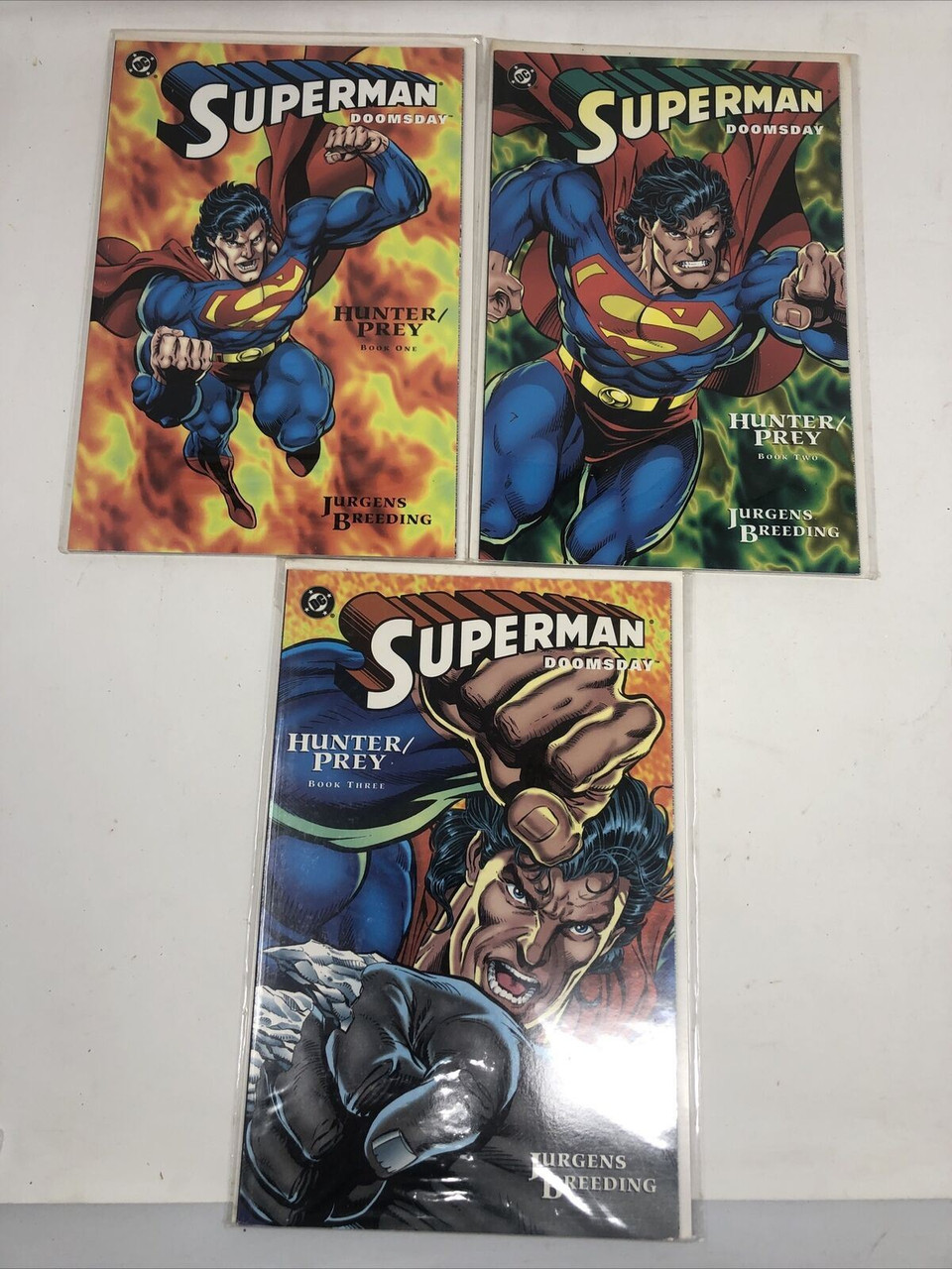 DC SUPERMAN DOOMSDAY HUNTER/PRET #1-3 FULL SET COMIC 1994 - PREOWNED